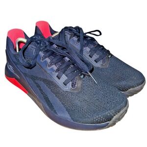 Reebok MENS 11.5 PRE-OWNED Nano X1 Cross Trainer Vector Navy/Neon Cherry Sneaker